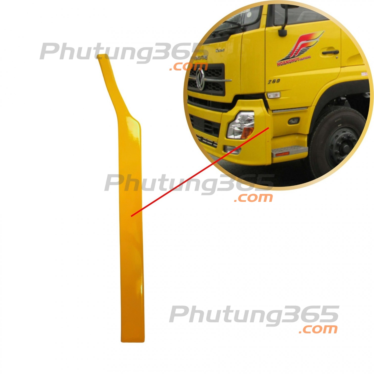 Ảnh Trang trí vành đèn pha xe tải DongFeng Hoàng Huy, dài 72cm